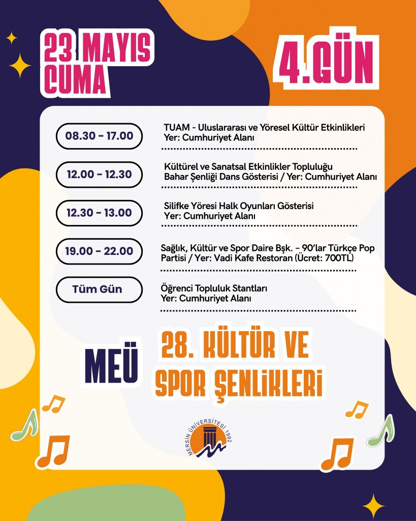 Üniversitemiz 28. Kültür ve Spor Şenlikleri  detayı için tıklayınız